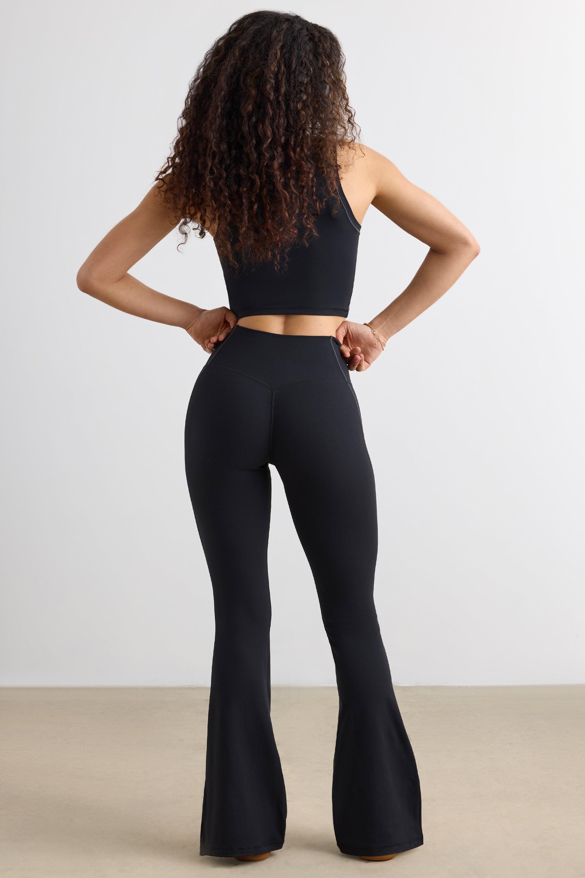 Soft Active Flared Trousers in Black Product Image