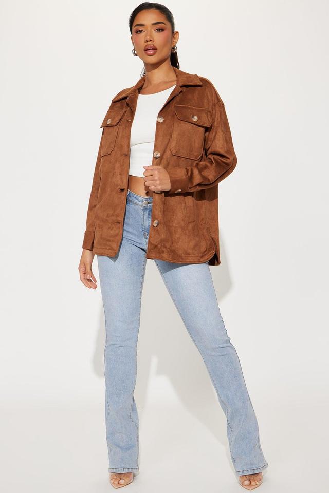 Janet Faux Suede Shacket - Camel Product Image