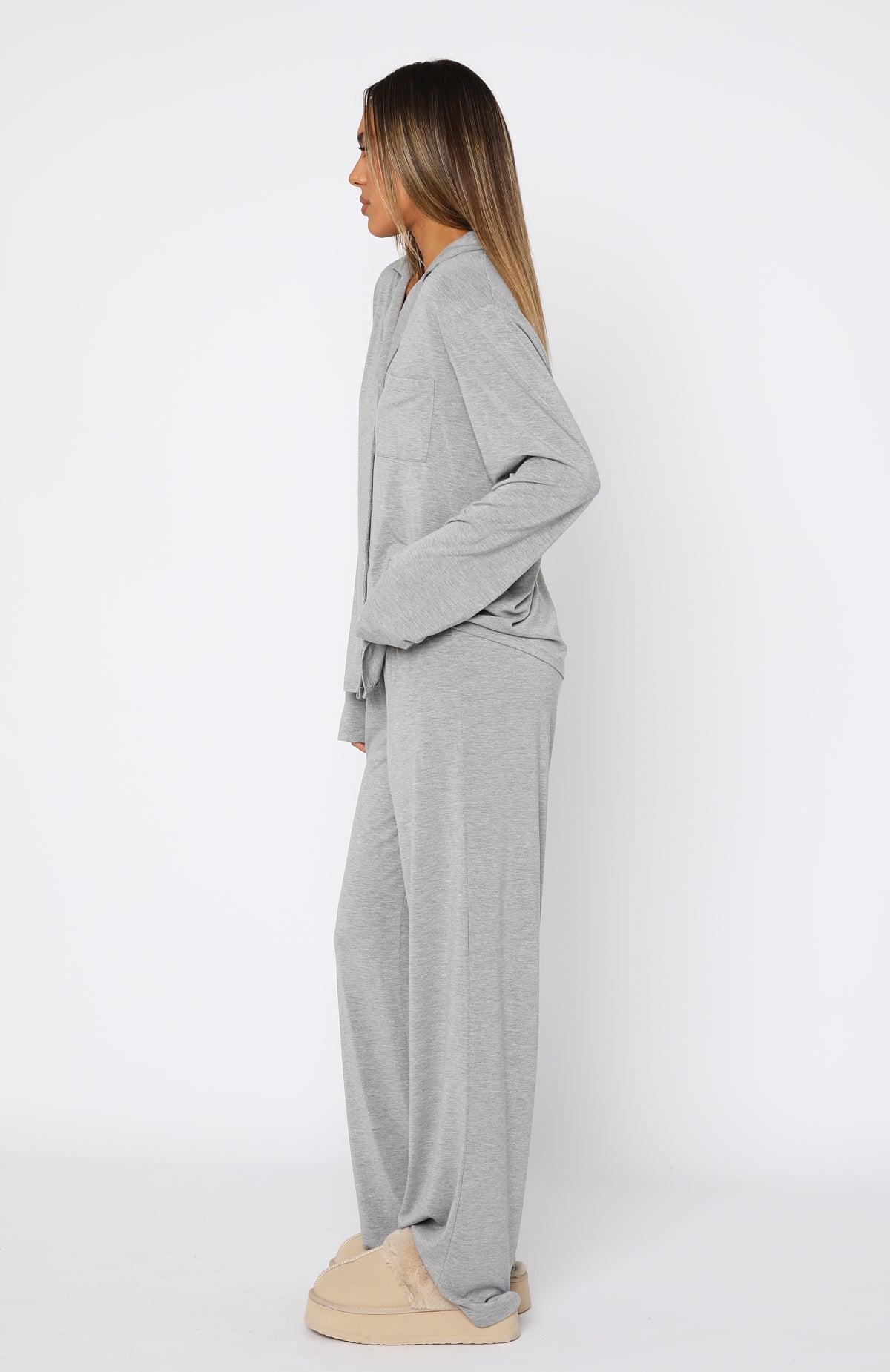 Pillow Talk Long Sleeve Pyjama Set Grey Marle Product Image