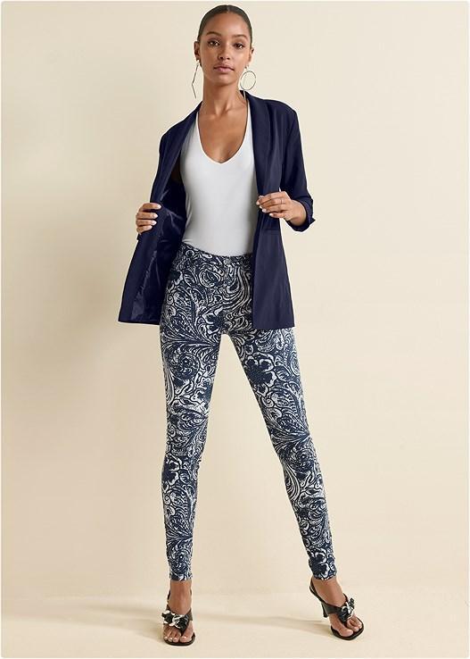 Paisley Print Skinny Jeans Product Image