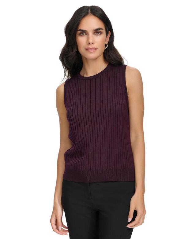 Calvin Klein Womens Ribbed Sleeveless Crewneck Sweater Product Image