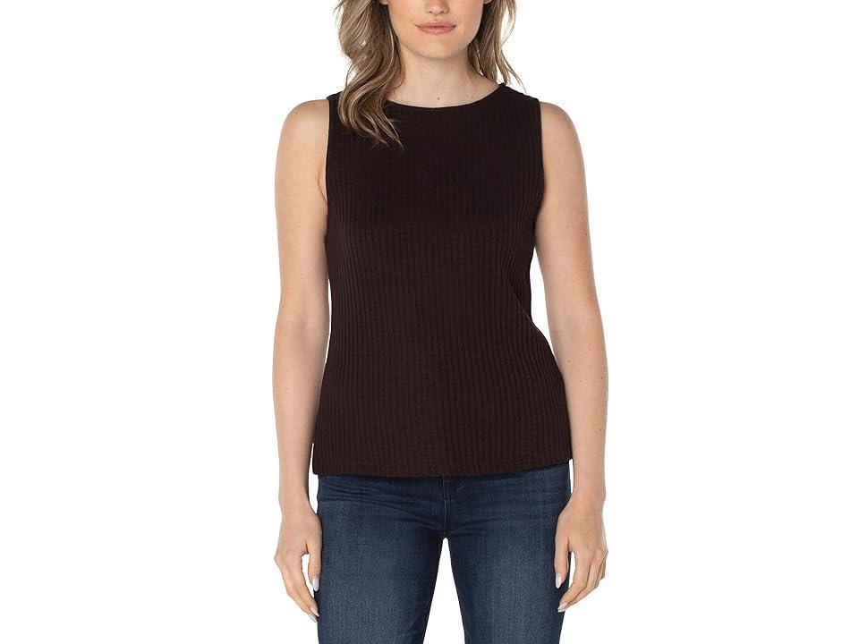 Liverpool Los Angeles Sleeveless Boatneck Rib Knit Top (Java) Women's Clothing Product Image