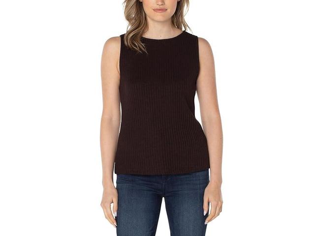 Liverpool Los Angeles Ribbed Knit Boat Neck Tank Top Product Image