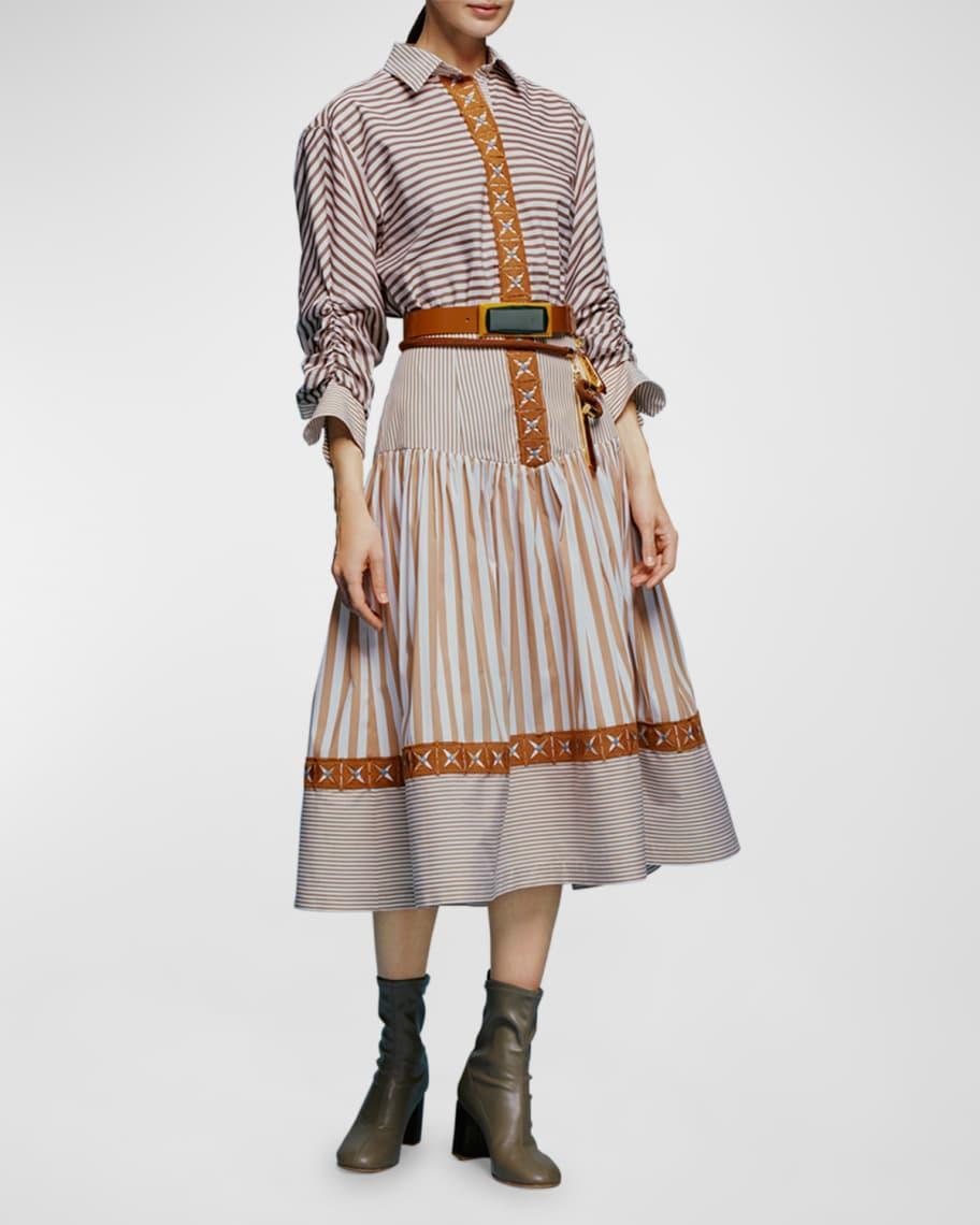 Lamar Multi-Striped Midi Shirtdress Product Image