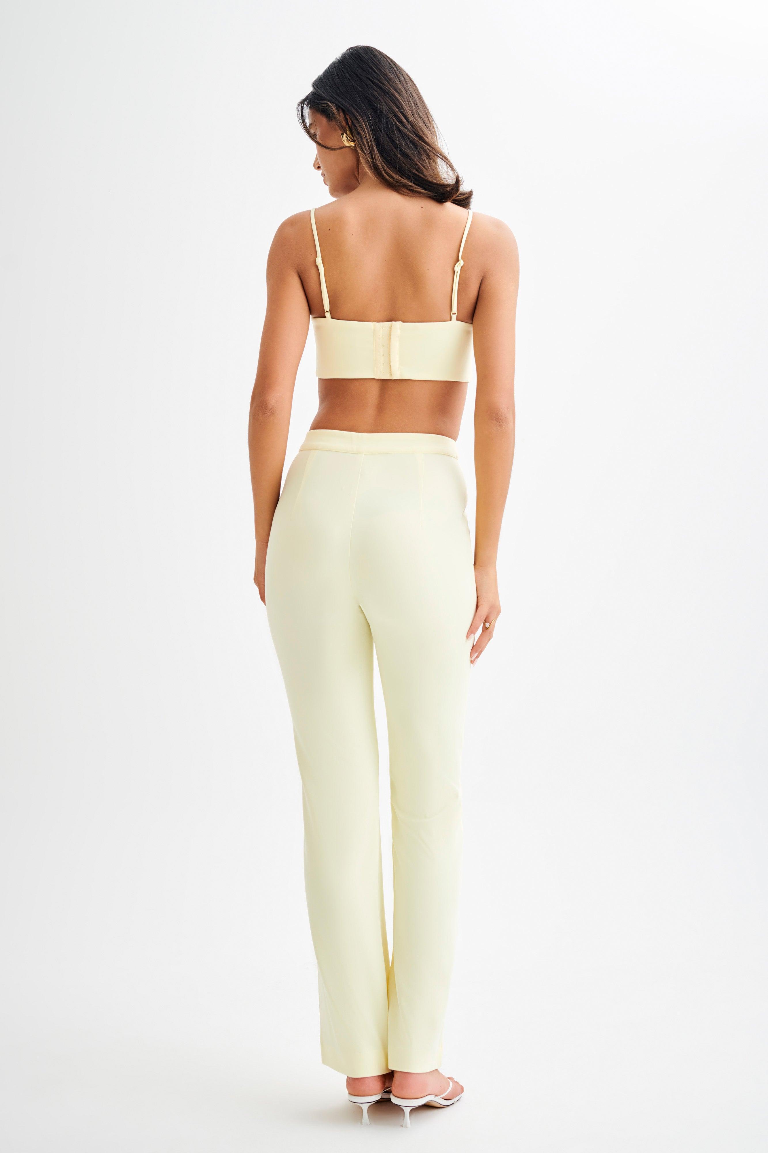 Allanah Suiting Straight Leg Pant - Pastel Lemon Product Image