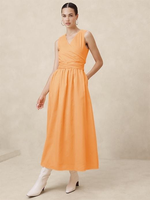 Voile Wrap-Waist Maxi Dress Product Image