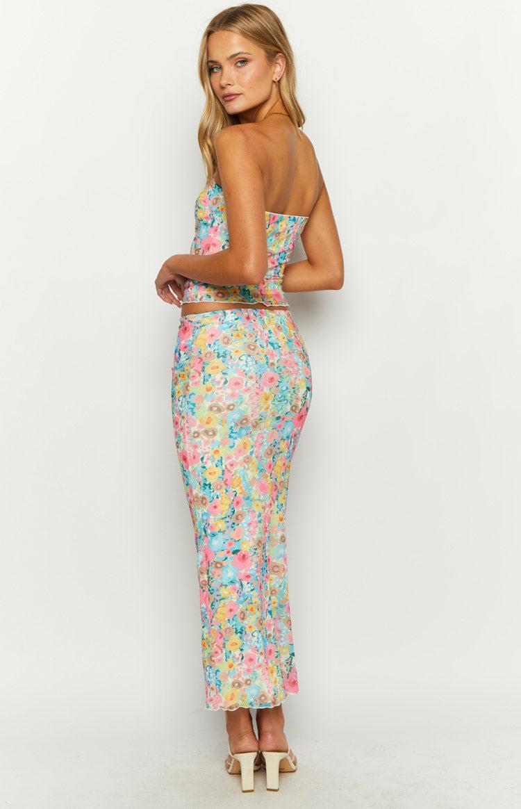 When in Rome Multi Floral Maxi Skirt Product Image