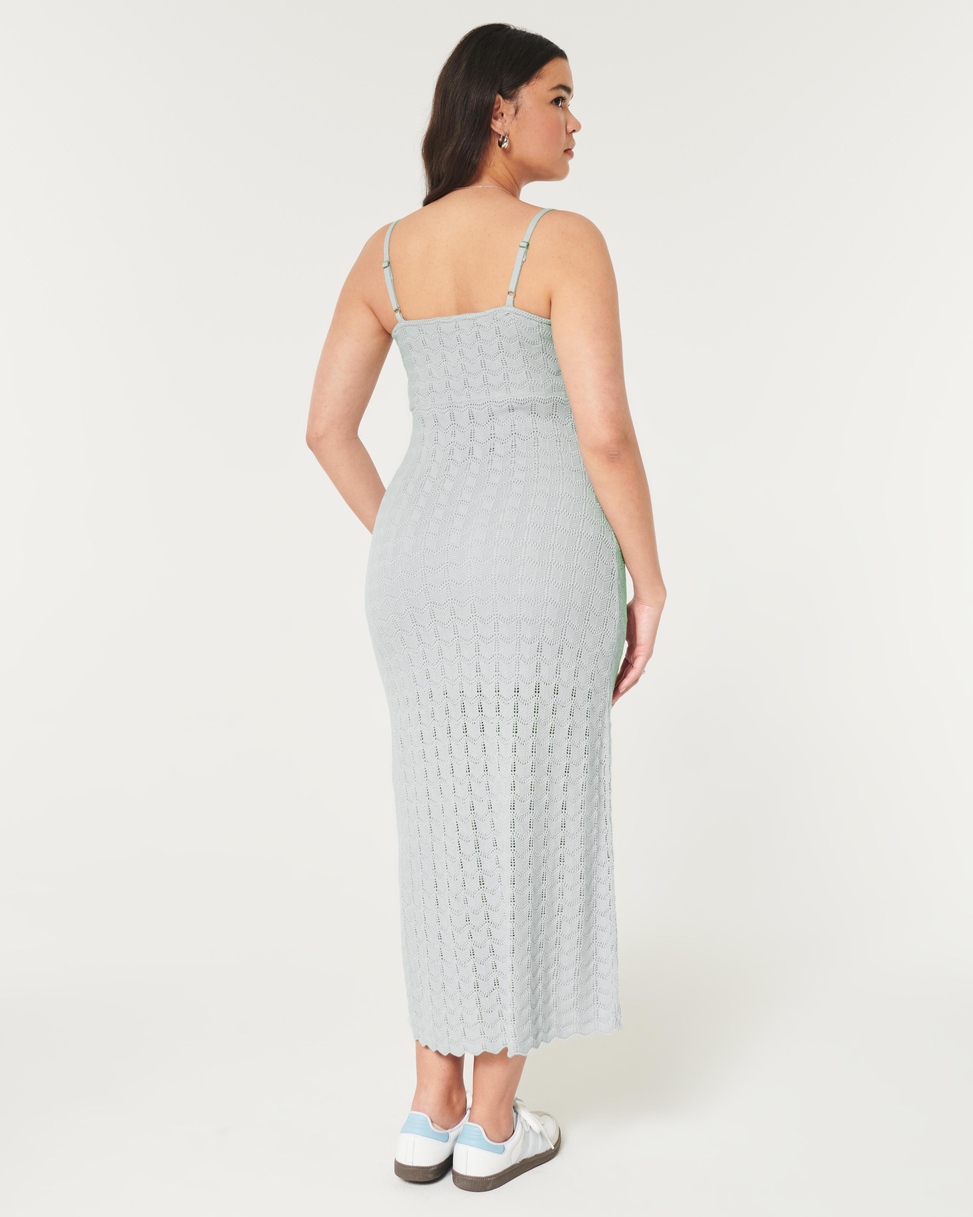 Crochet-Style Midi Dress Product Image