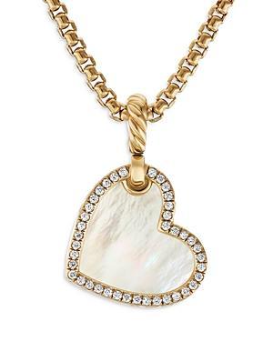 Womens Heart Amulet In 18K Yellow Gold With Gemstone And Pav Diamonds Product Image