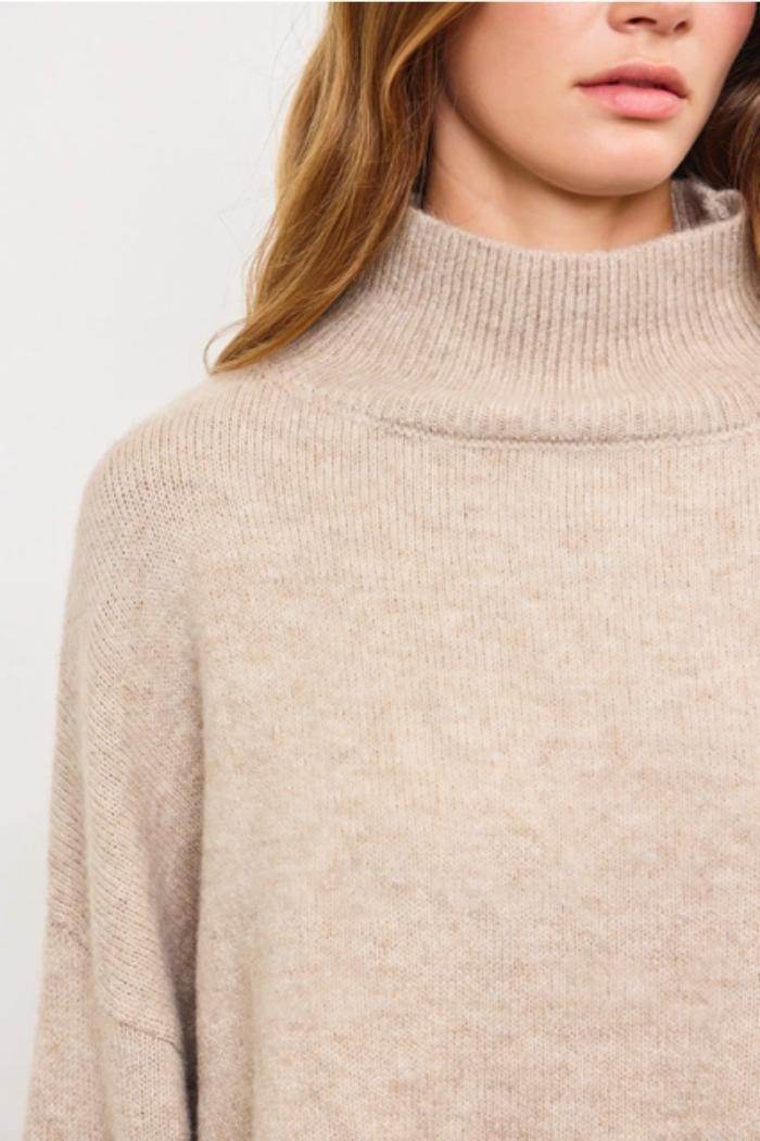 Mock Neck Knit Top Product Image