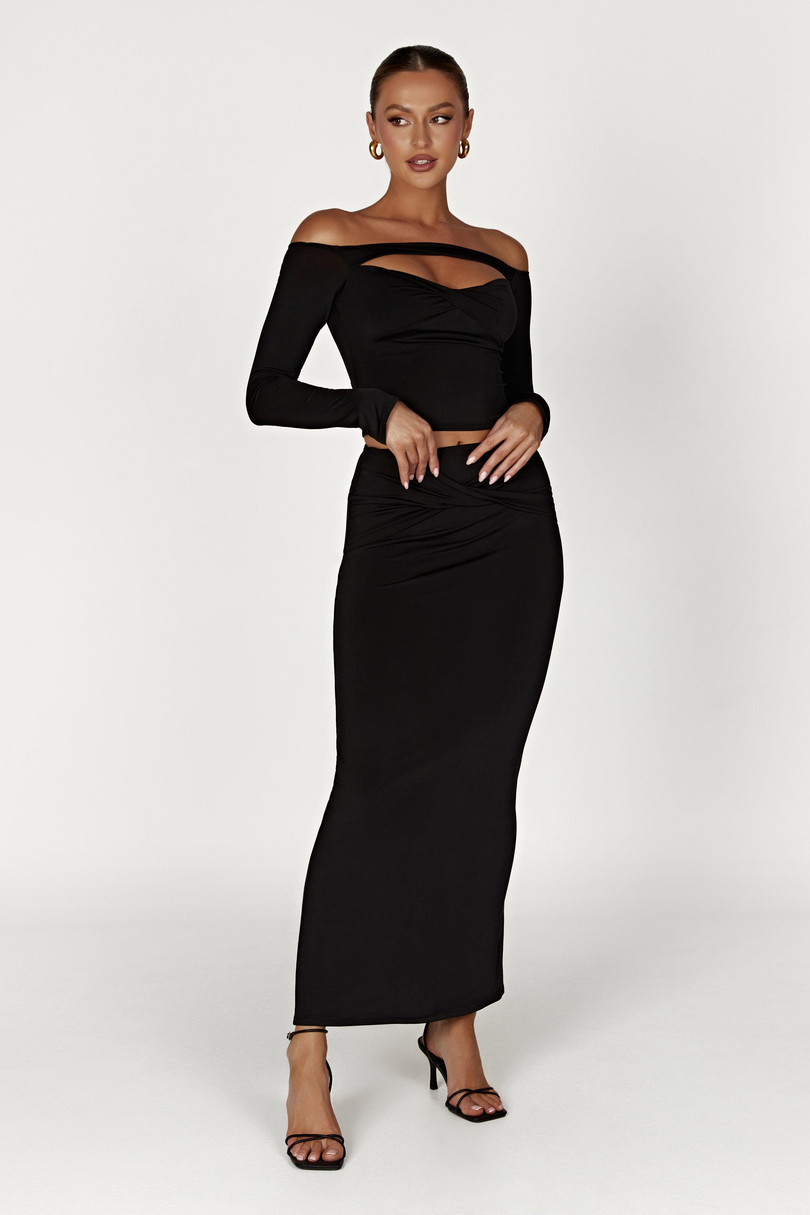 Ceri Maxi Twist Skirt - Black Product Image