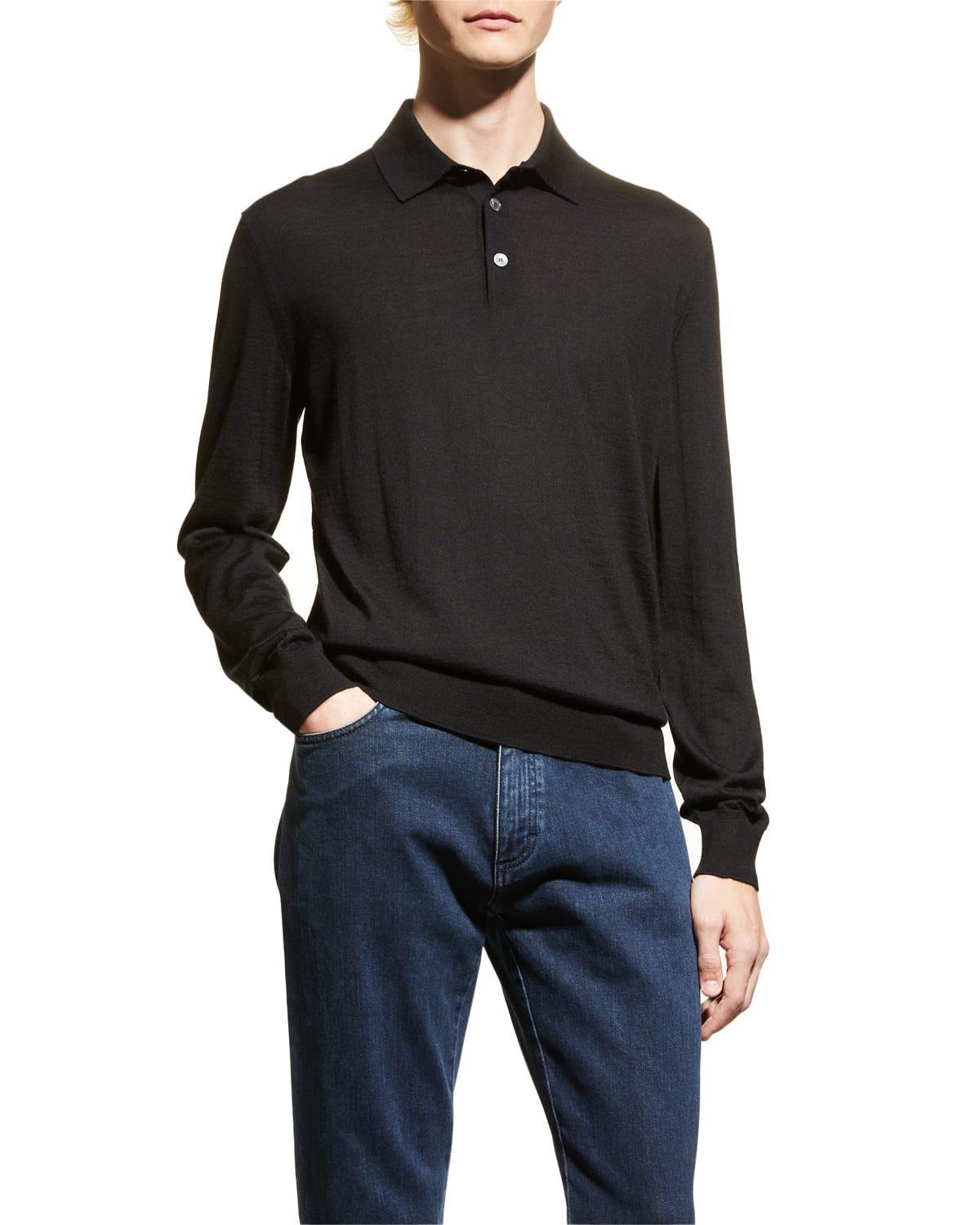 Mens Casheta Light Long-Sleeve Polo Shirt Product Image