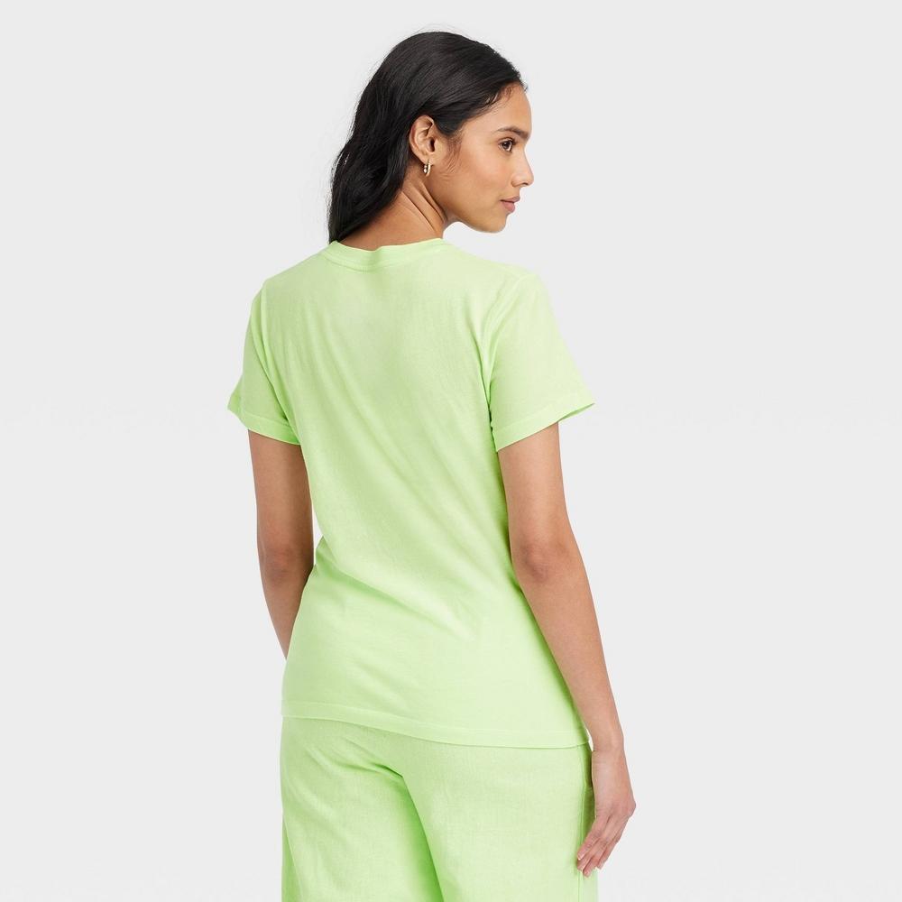 Womens Short Sleeve T-Shirt - A New Day Lime L Product Image