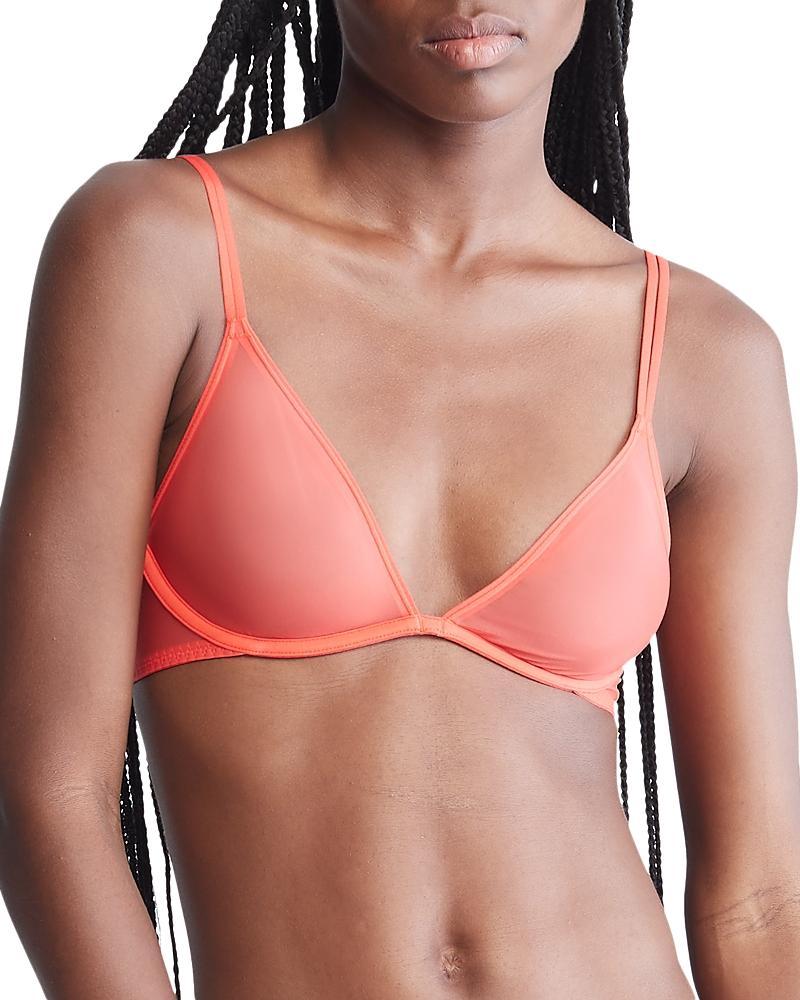 Calvin Klein Sheer Marquisette Underwire Unlined Plunge Bra Product Image