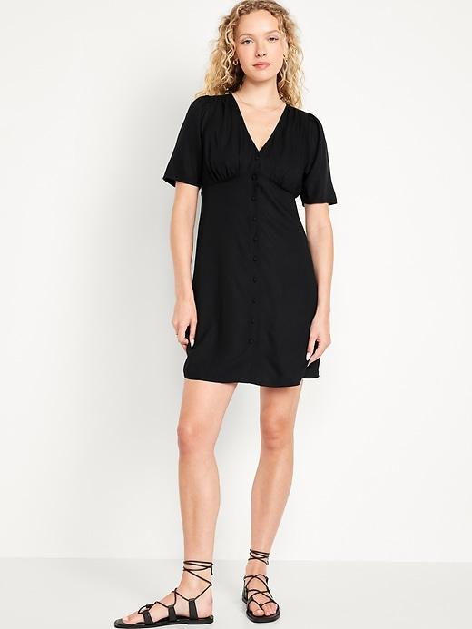 Button-Down Crepe Mini Dress product image