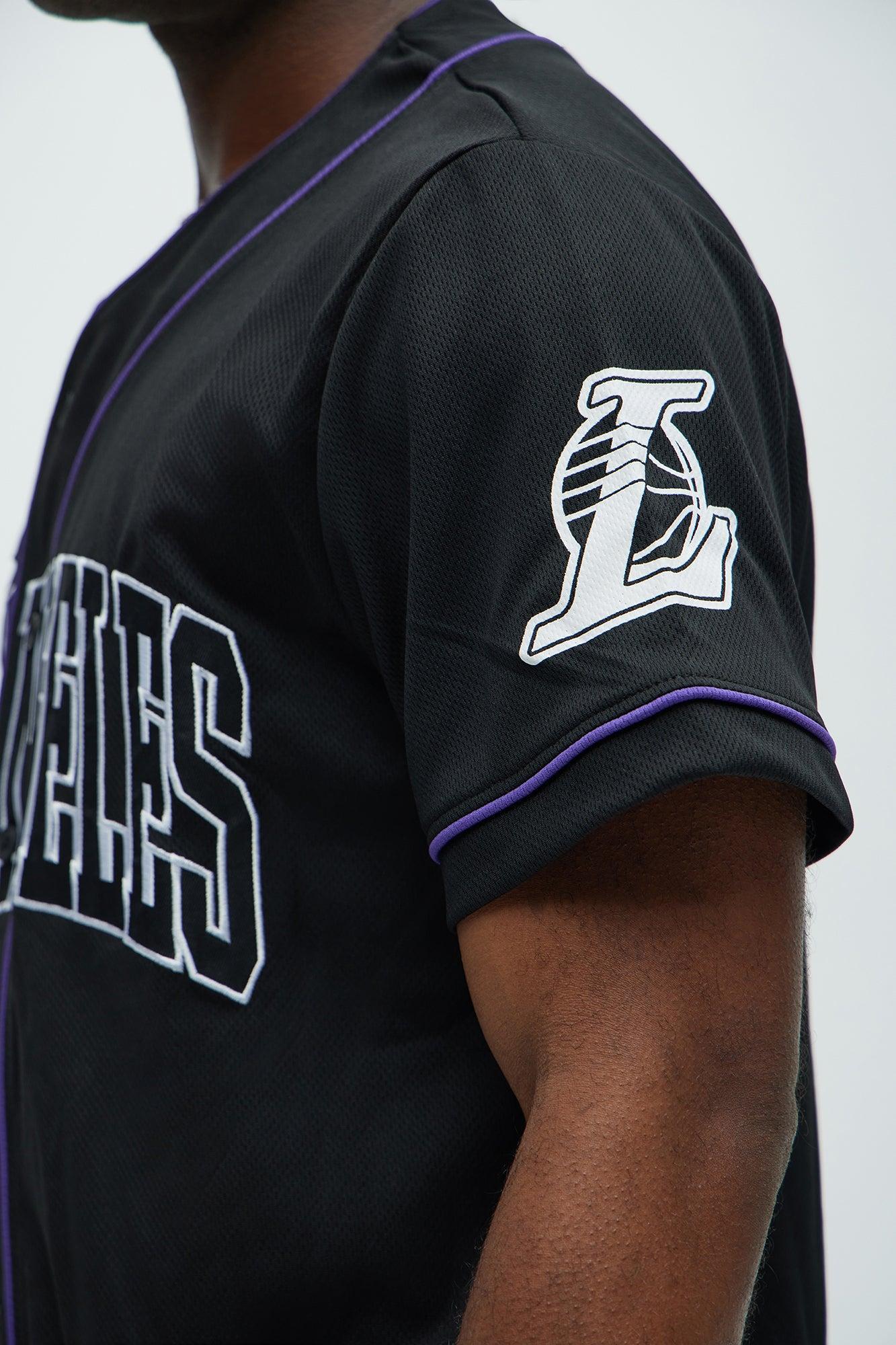 Los Angeles Lakers Baseball Jersey - Black Product Image