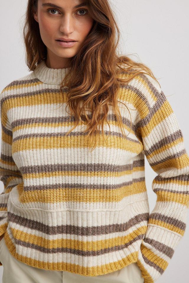 Oversized Knitted Striped Sweater Product Image