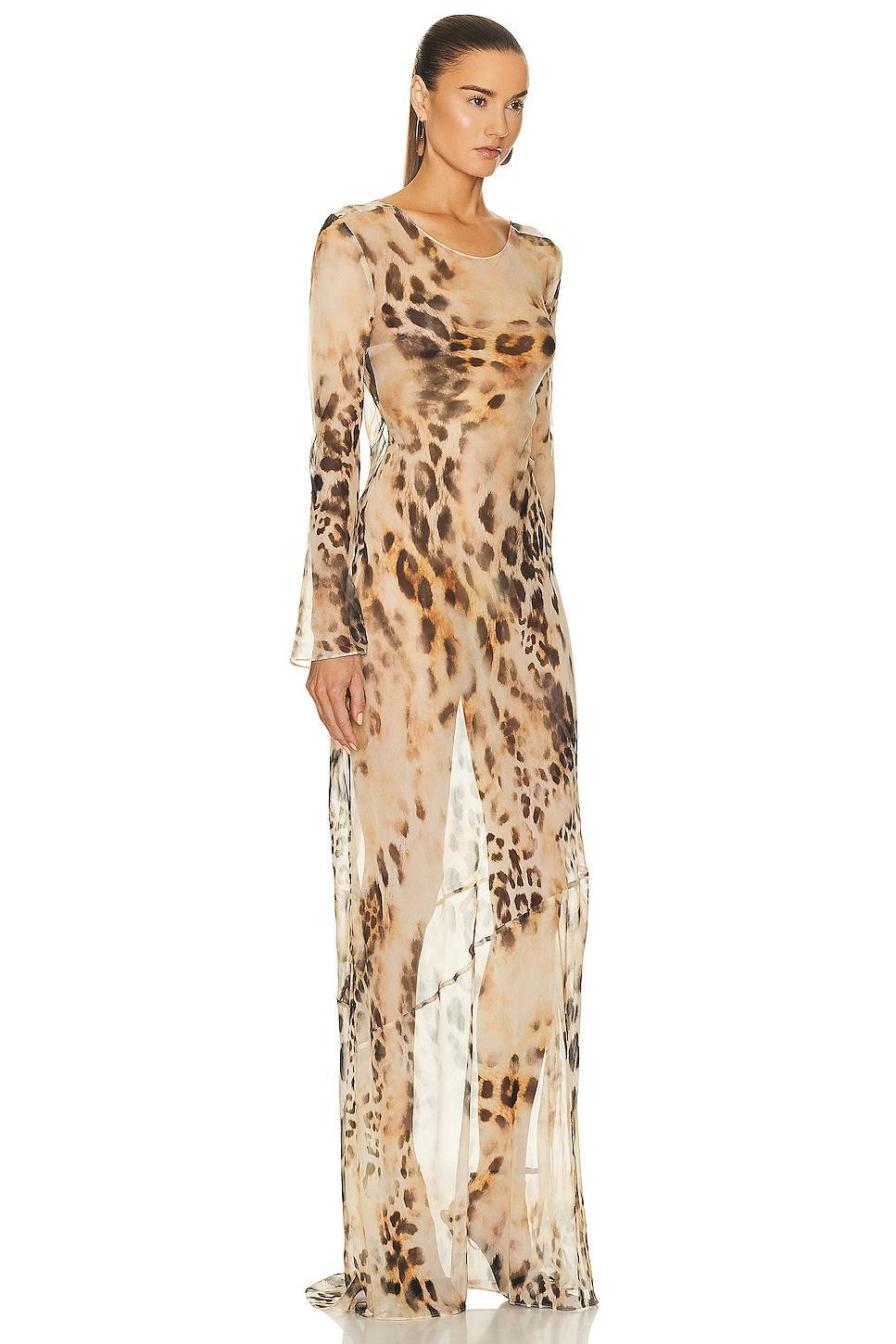 retrofete Vienna Dress in Vintage Cheetah - Beige. Size S (also in L, M, XS). Product Image