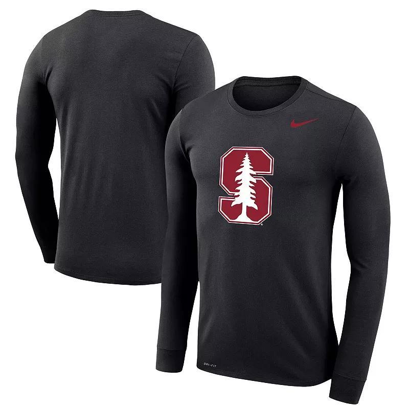 Mens Nike Black Stanford Cardinal School Logo Legend Performance Long Sleeve T-Shirt STF Black Product Image