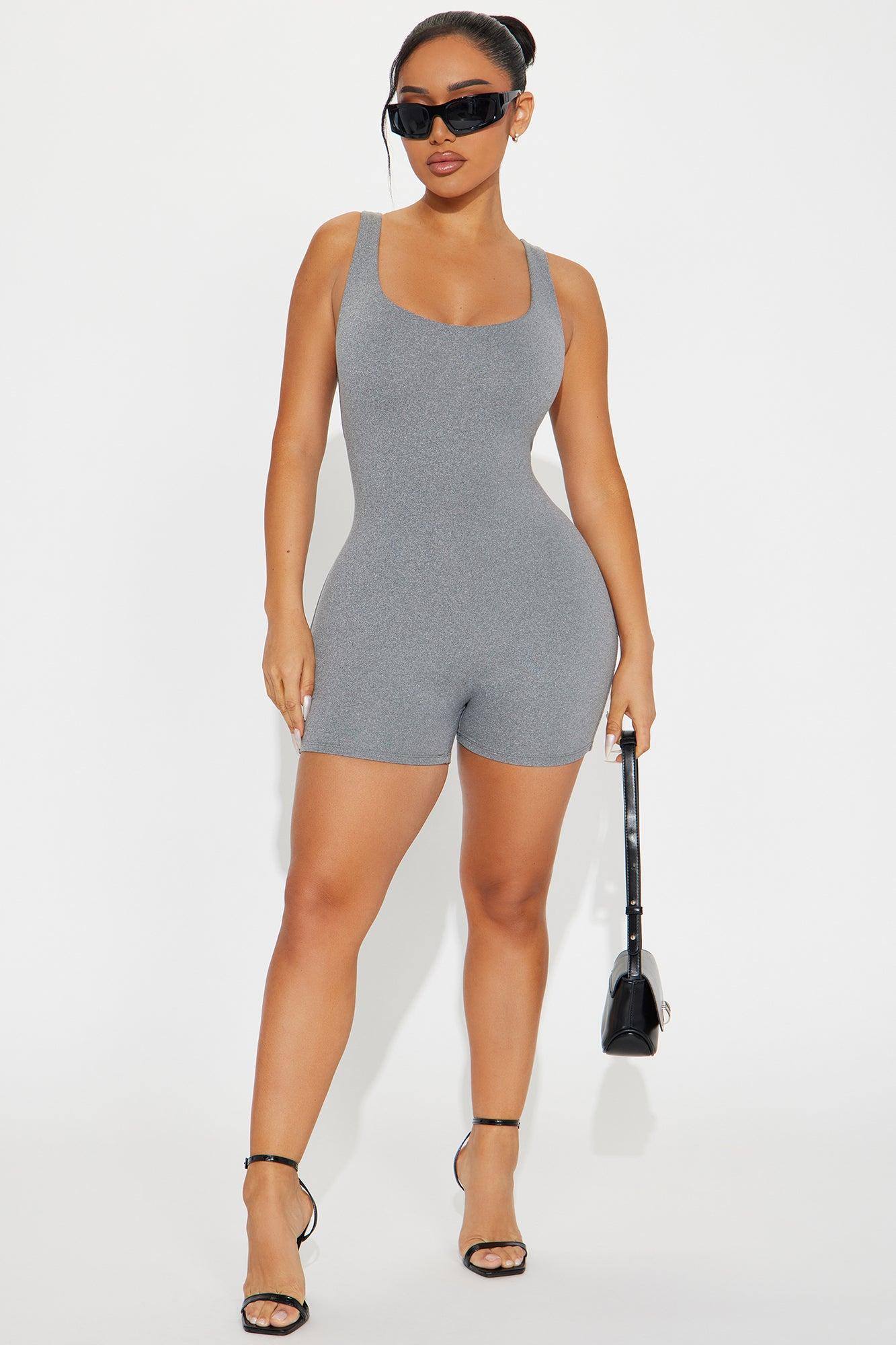 Inde Double Lined Romper - Heather Grey Product Image