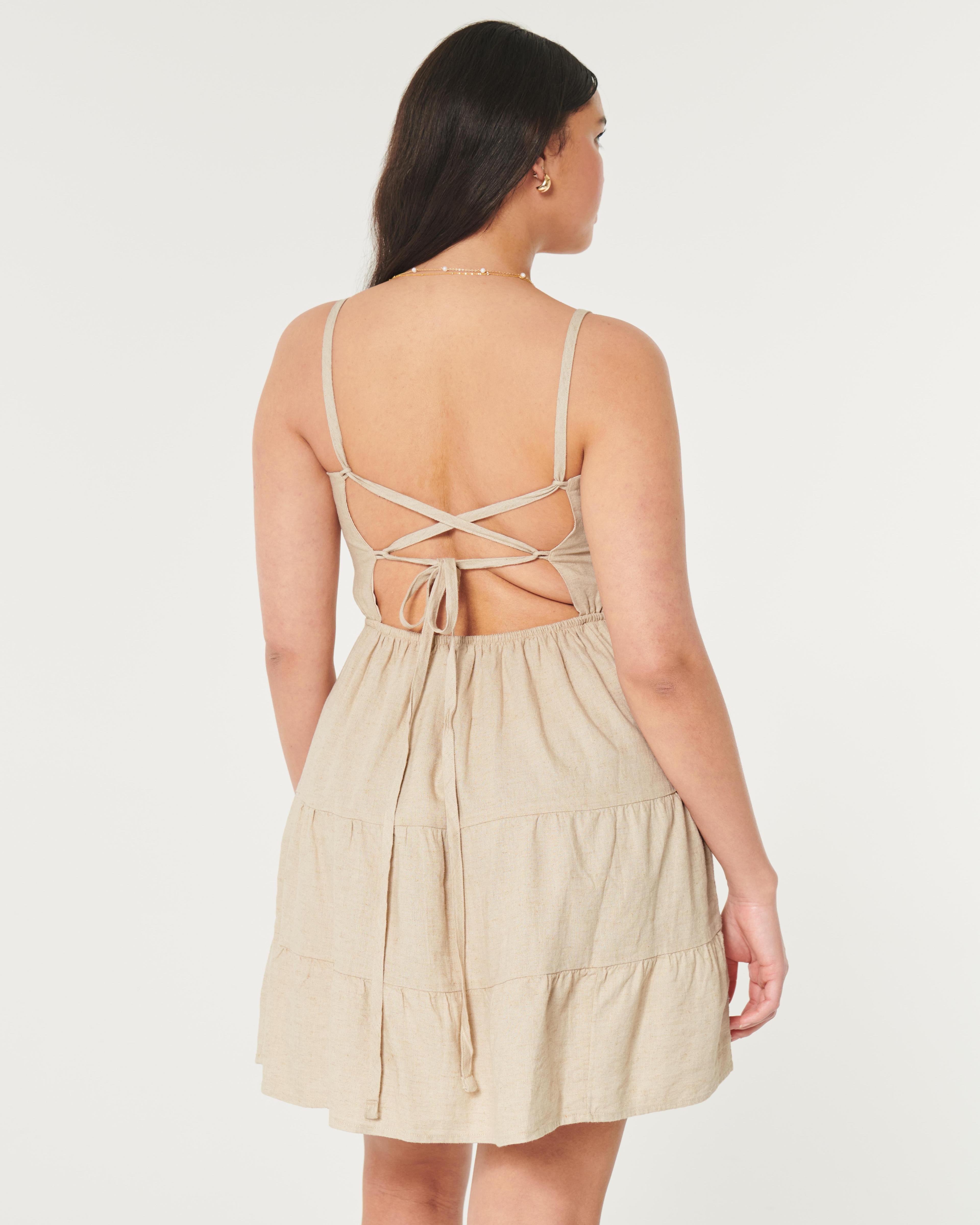 V-Waist Open Back Midi Dress Product Image