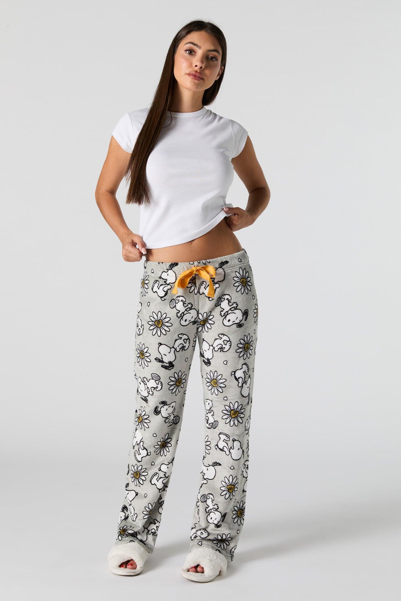 Snoopy Printed Plush Pajama Pant Female Product Image