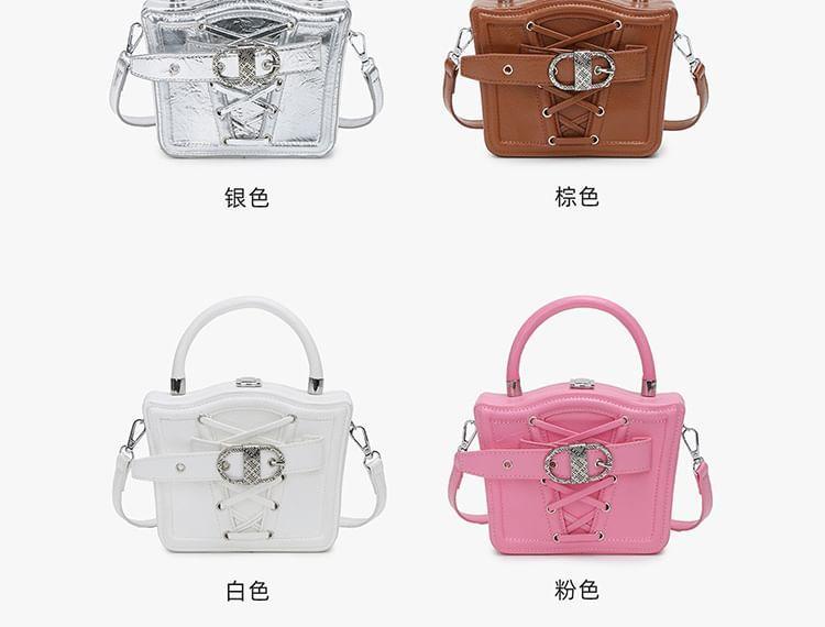 Buckled Lace-Up Crossbody Bag Product Image