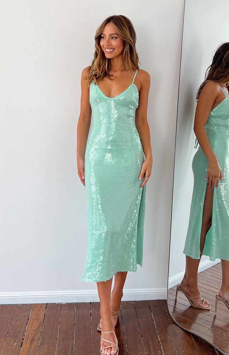 Caught Out Green Midi Dress Product Image