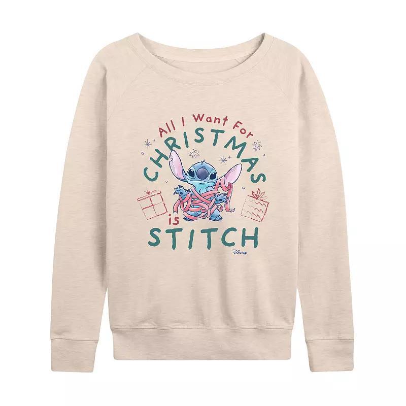 Disneys Lilo & Stitch Womens A Stitch For Christmas Lightweight French Terry Sweatshirt Product Image