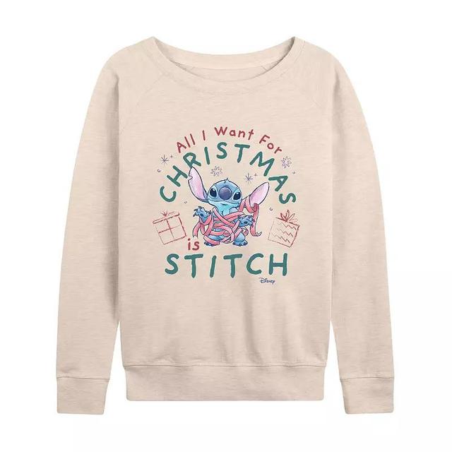 Disneys Lilo & Stitch Womens A Stitch For Christmas Lightweight French Terry Sweatshirt Product Image