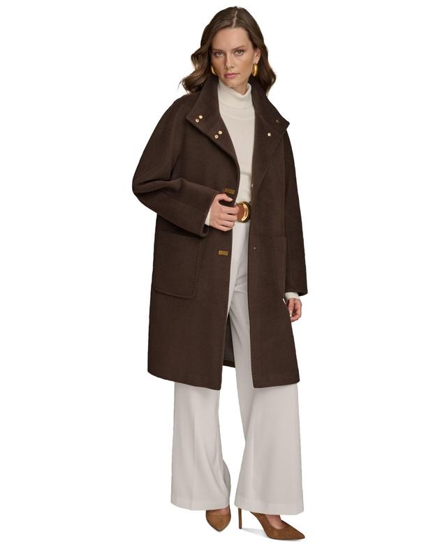 Donna Karan New York Womens Stand-Collar Single-Breasted Coat Product Image