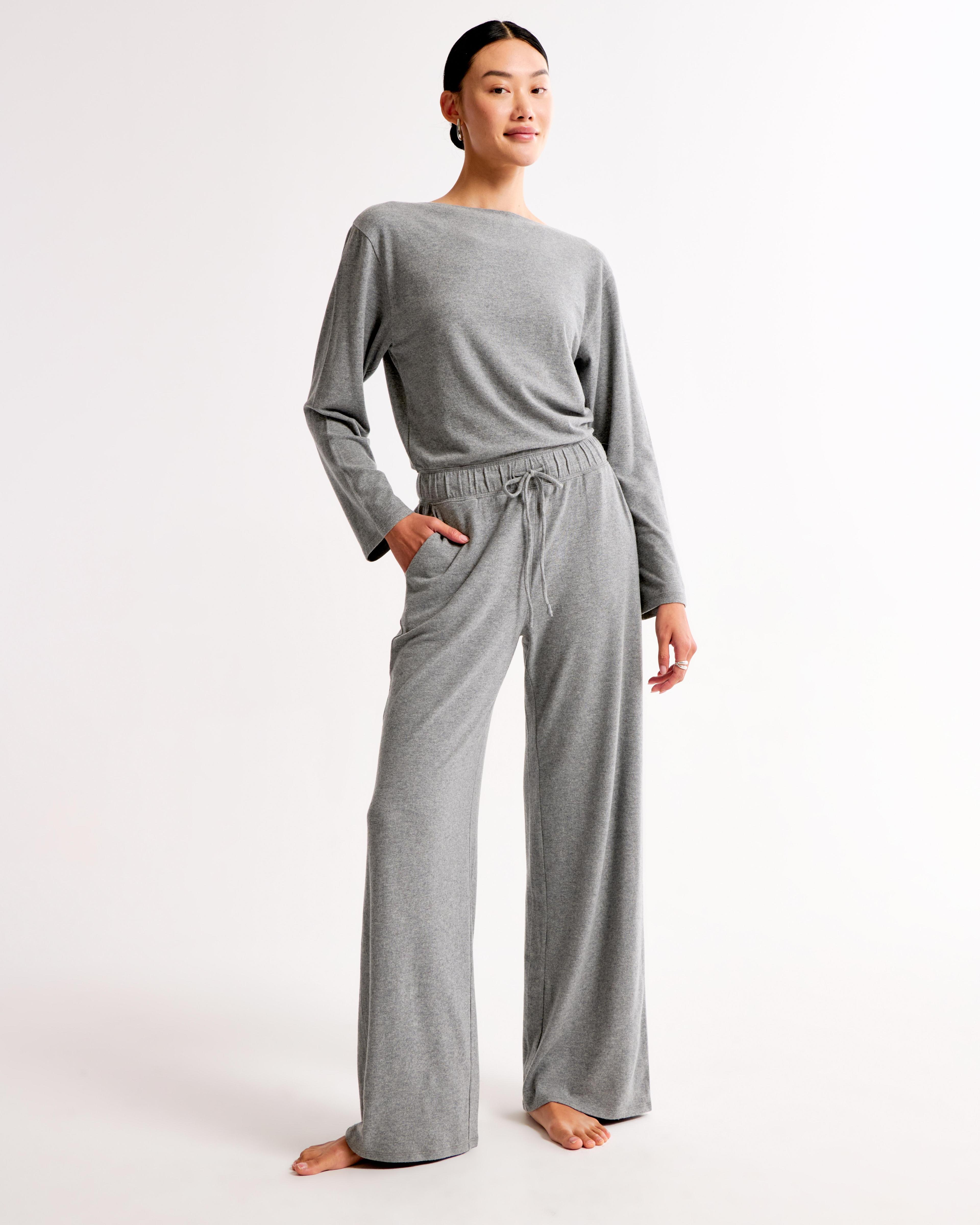 Lounge Off-The-Shoulder Long-Sleeve Jumpsuit Product Image