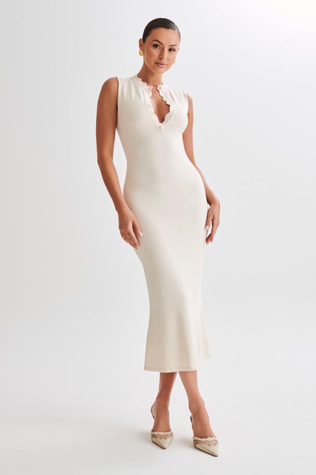 Korva Knit Midi Dress - Ivory Product Image