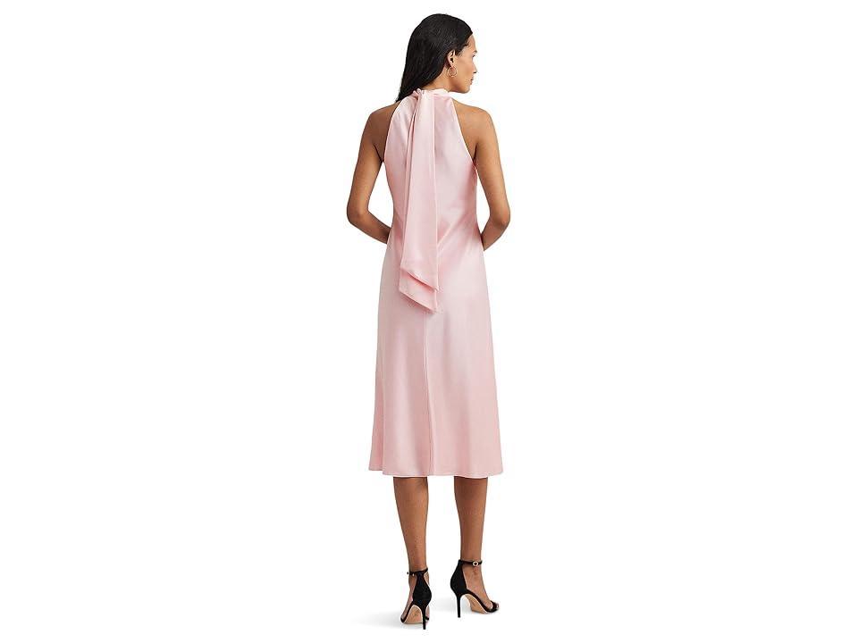 Lauren Ralph Lauren Womens Satin Halter A-Line Dress Product Image