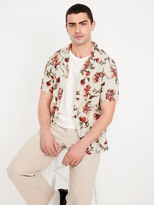 Short-Sleeve Floral Camp Shirt Product Image