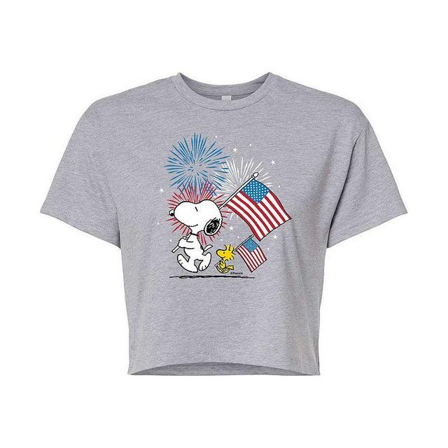 Juniors Peanuts Fireworks Cropped Tee, Girls Product Image