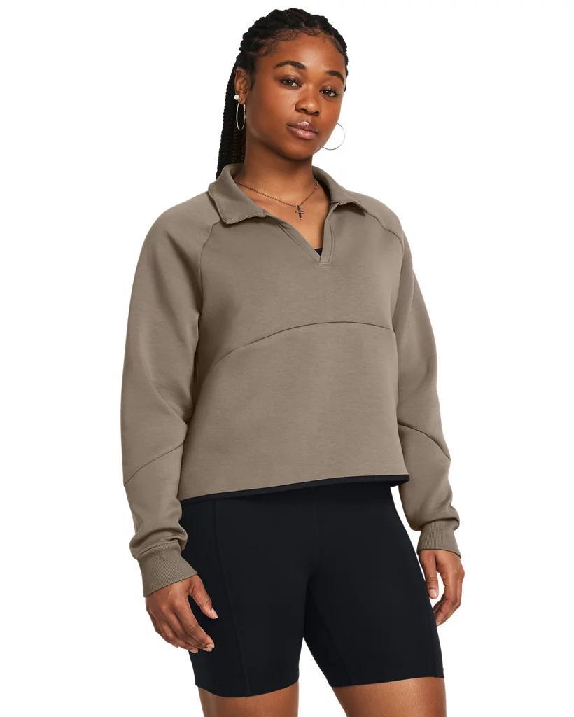 Women's UA Unstoppable Fleece Rugby Crop Product Image