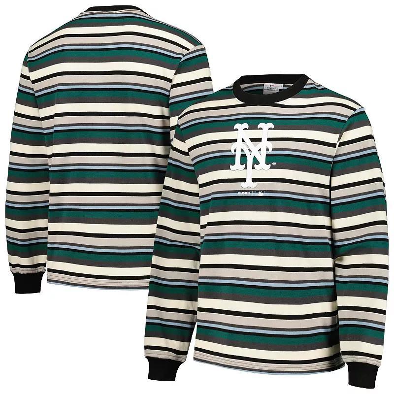 Mens PLEASURES Cream/Green New York Mets Ballpark Long Sleeve T-Shirt Product Image