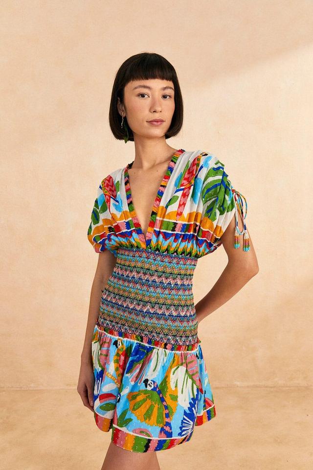 Colorful Forest V Neck Mini Dress Product Image