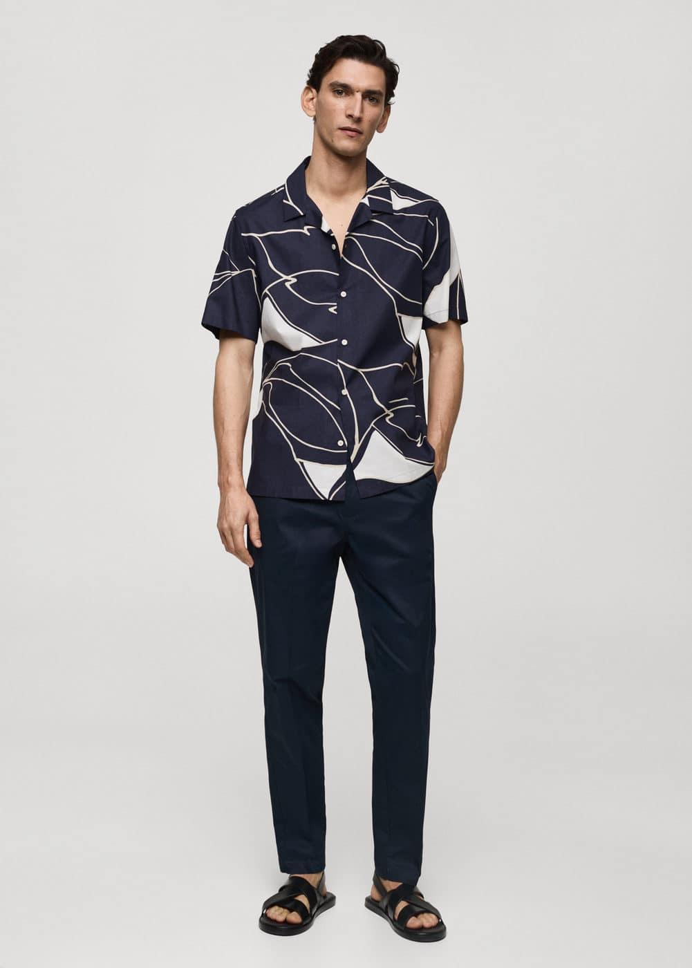 Mango Mens Cotton Printed Shirt Product Image