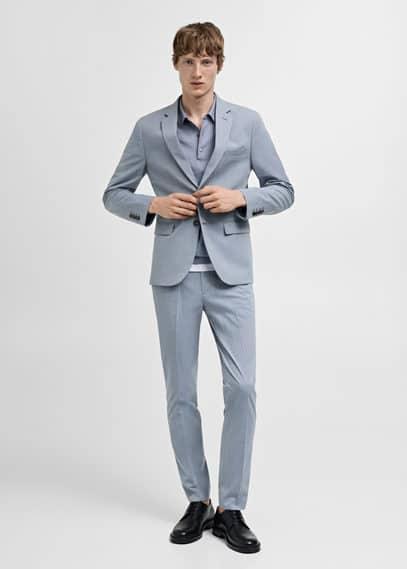 MANGO MAN - Stretch fabric super slim-fit suit pants sky blueMen Product Image