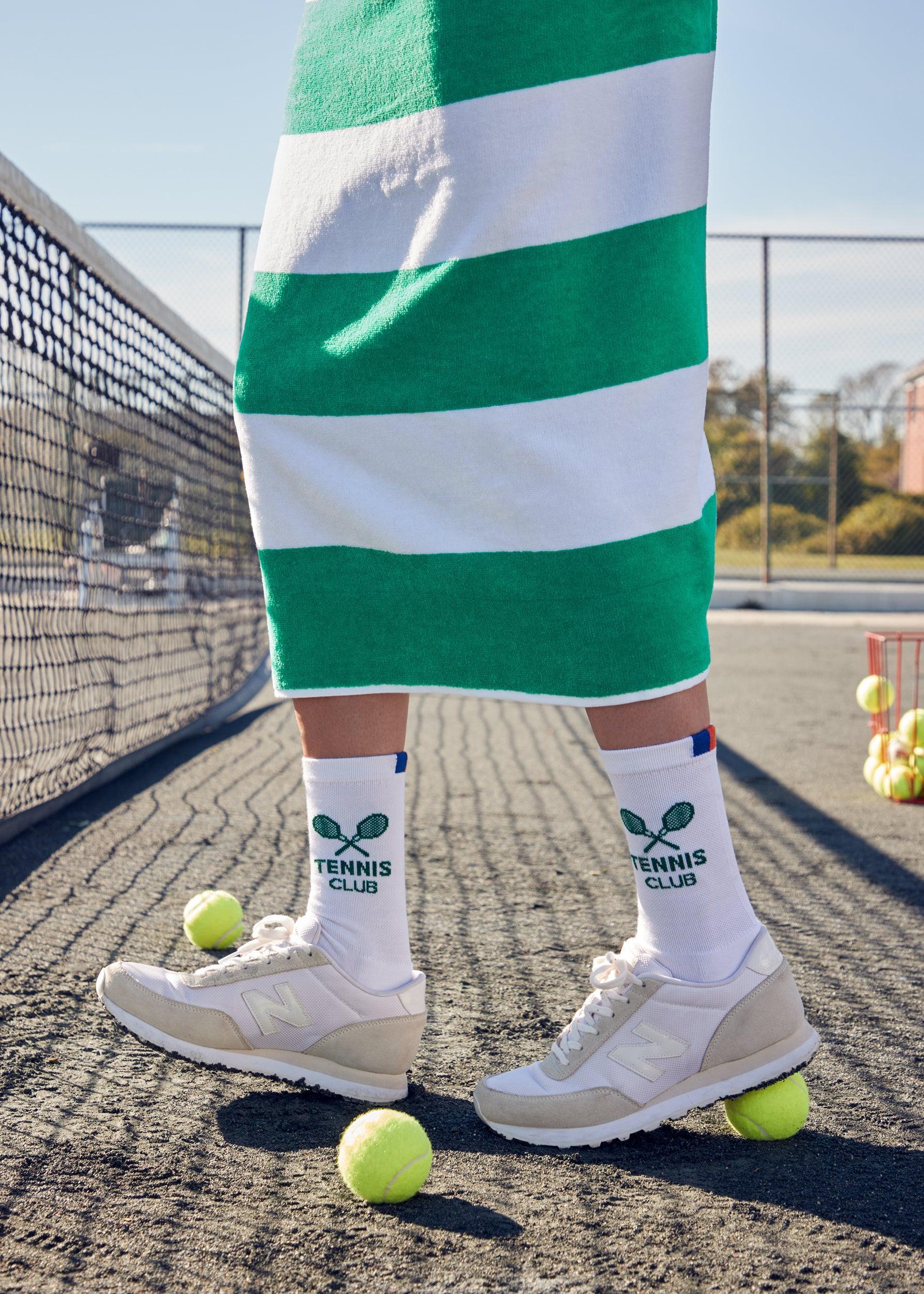 The Men's Tennis Sock - White/Green Male Product Image