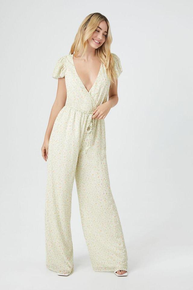 Ditsy Floral Surplice Jumpsuit | Forever 21 Product Image