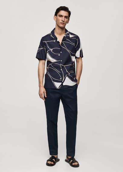 Mango Mens Cotton Printed Shirt Product Image