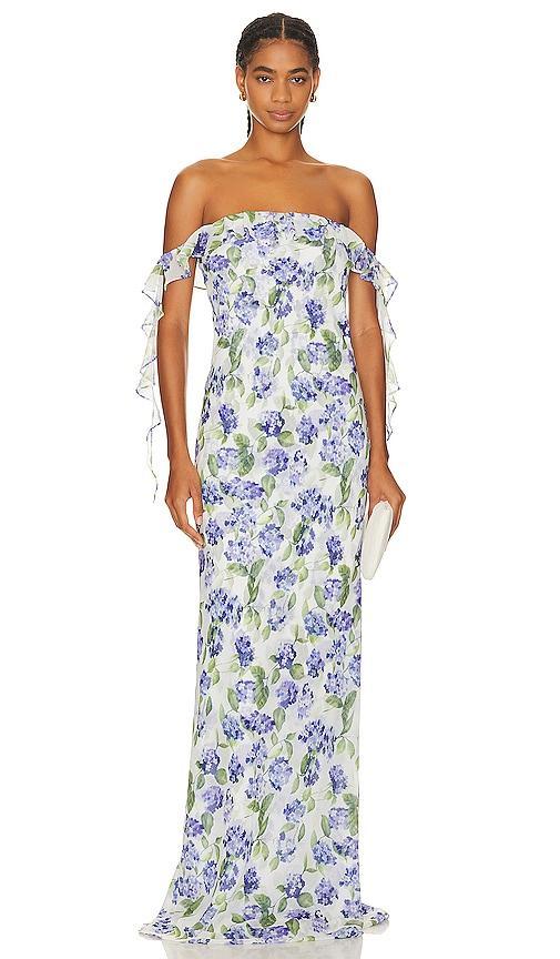 Amanda Uprichard x REVOLVE Marmont Gown in Blue. Product Image