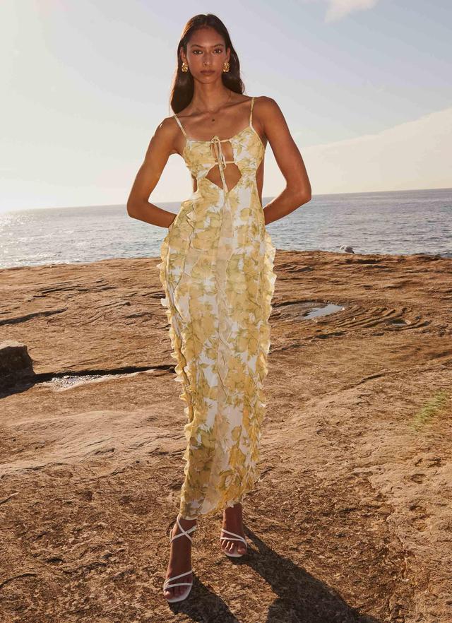 Sunset Kisses Ruffle Maxi Dress - Daffodil Product Image