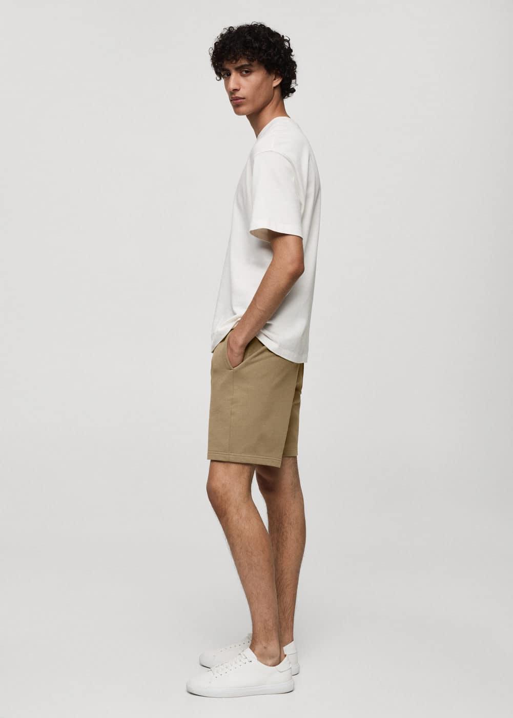 MANGO MAN - Jogger cotton Bermuda shorts sandMen Product Image