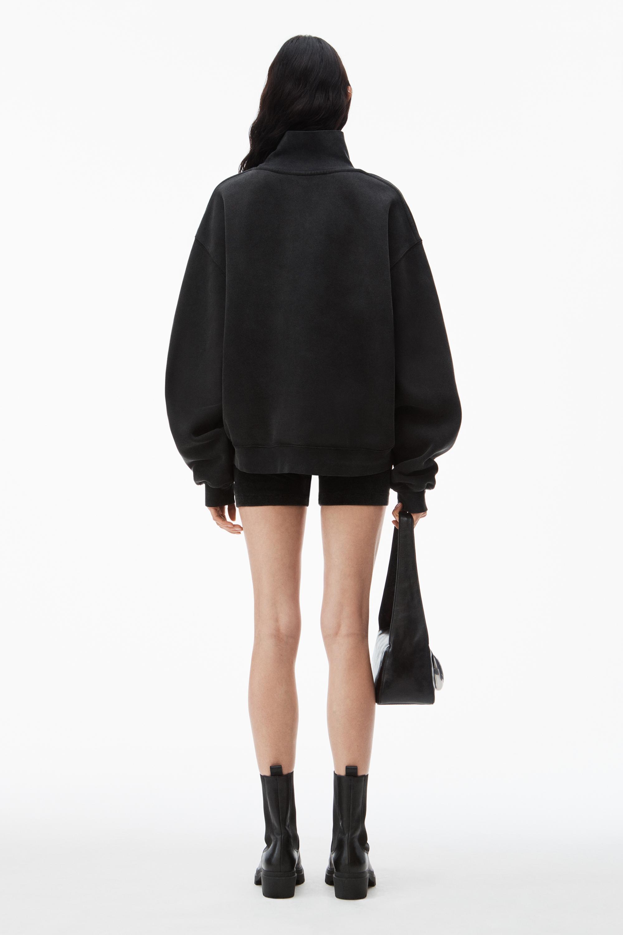 High Neck Sweatshirt In Dense Fleece   Product Image