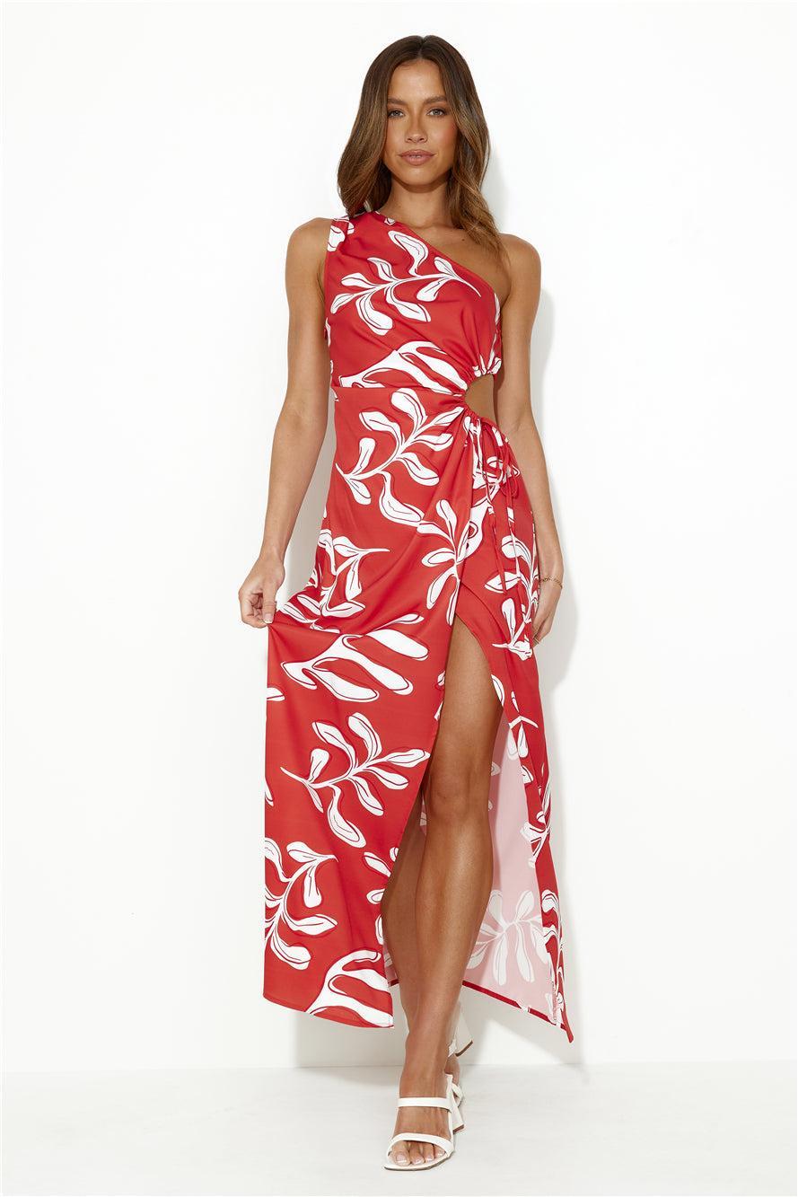 Beach Club Approved Maxi Dress Red Product Image