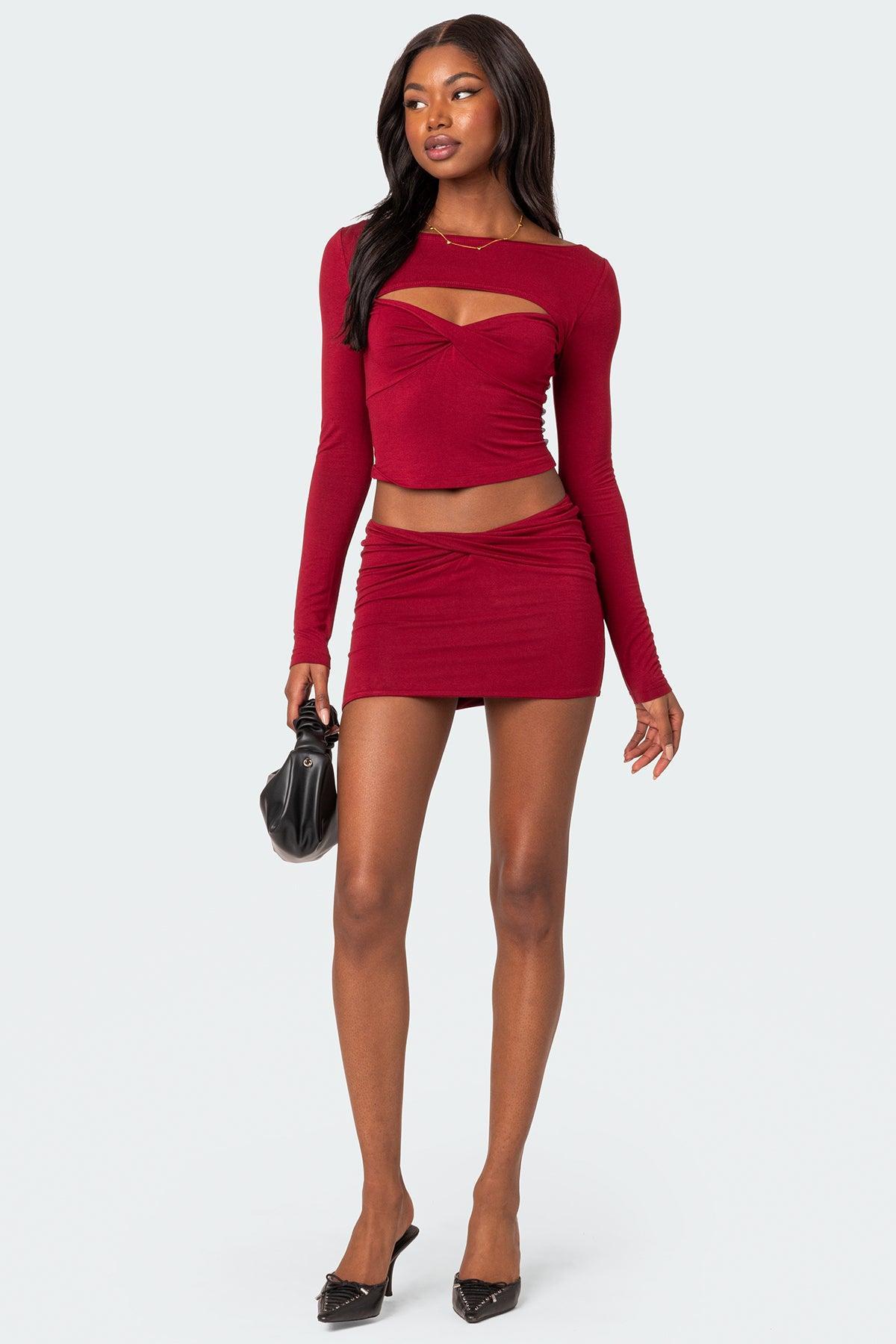 Lara Twist Front Mini Skirt Product Image